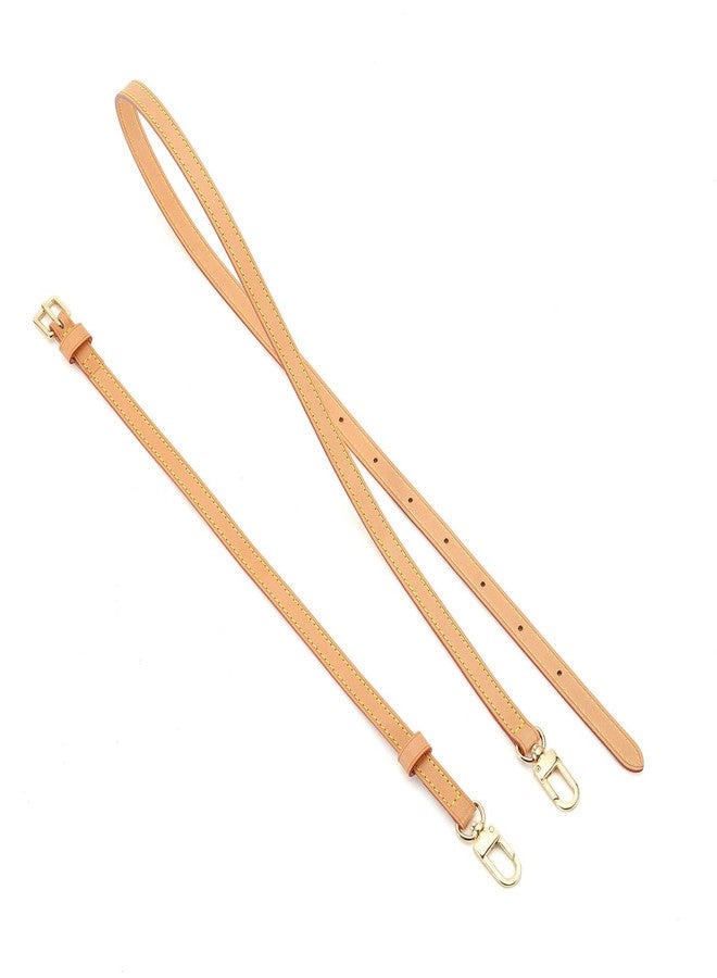 seventeenzone Vachetta Leather Adjustable Crossbody Strap for Small Bags Pochette Mini NM Eva Favorite PM MM Nano Speedy, Beige, Width 1.2cm ( 0.47inch ) - Image 3
